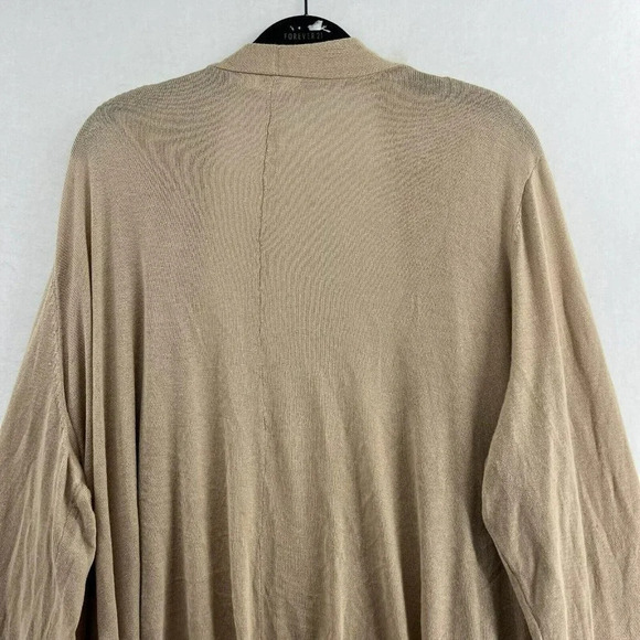 Woman Within Cardigan Women's Sz 2X Brown Open Front Draped Knitted Stretch - Picture 8 of 13